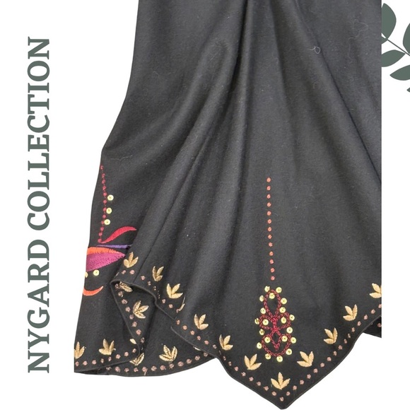 Nygard Collection Embroidered Sequined Maxi Wool Blend Skirt – Size 12 - Picture 4 of 5